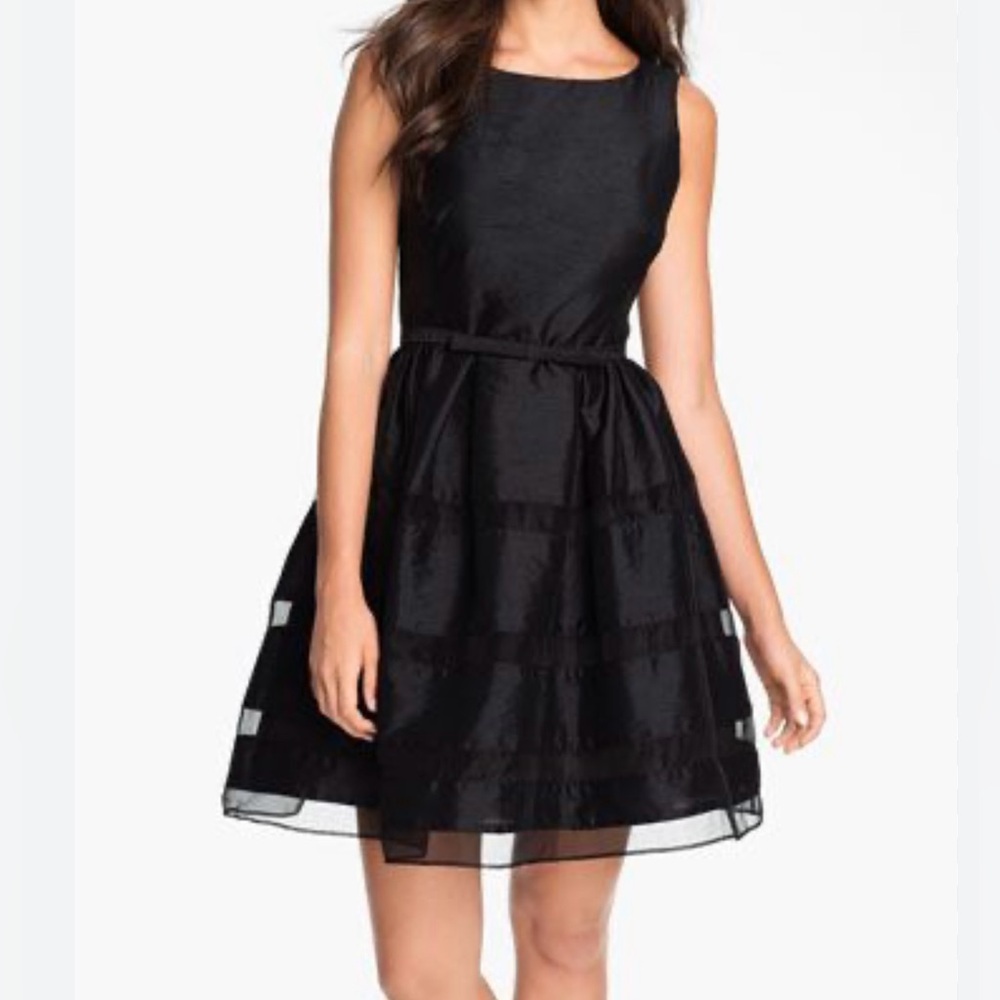 Taylor Dresses Tonal Stripe Fit & Flare Dress Size‎ 6